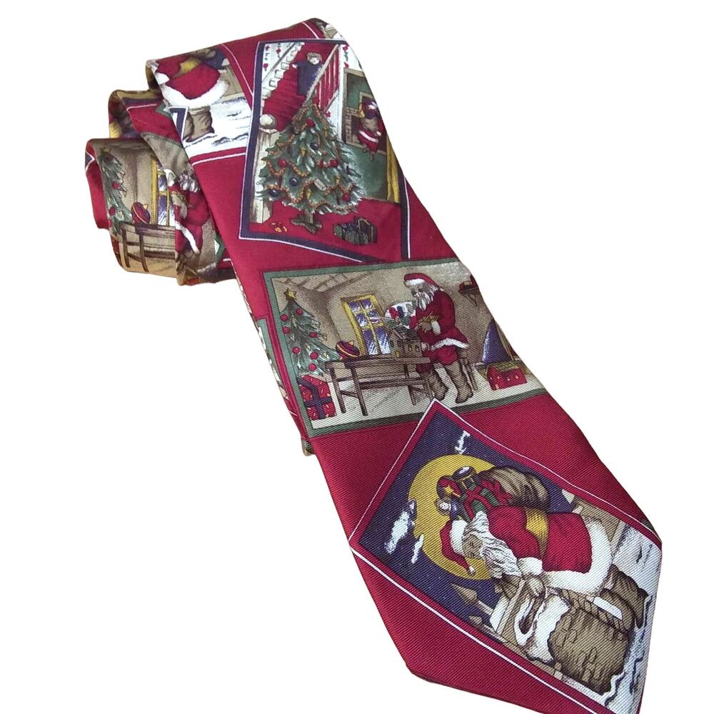 Men's CLUB ROOM Santa Silk Necktie 55"
